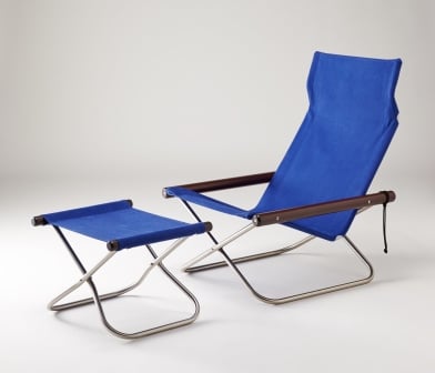 NYCHAIR X /ニーチェア エックス / 座布：ブルー 肘かけ：ナチュラル