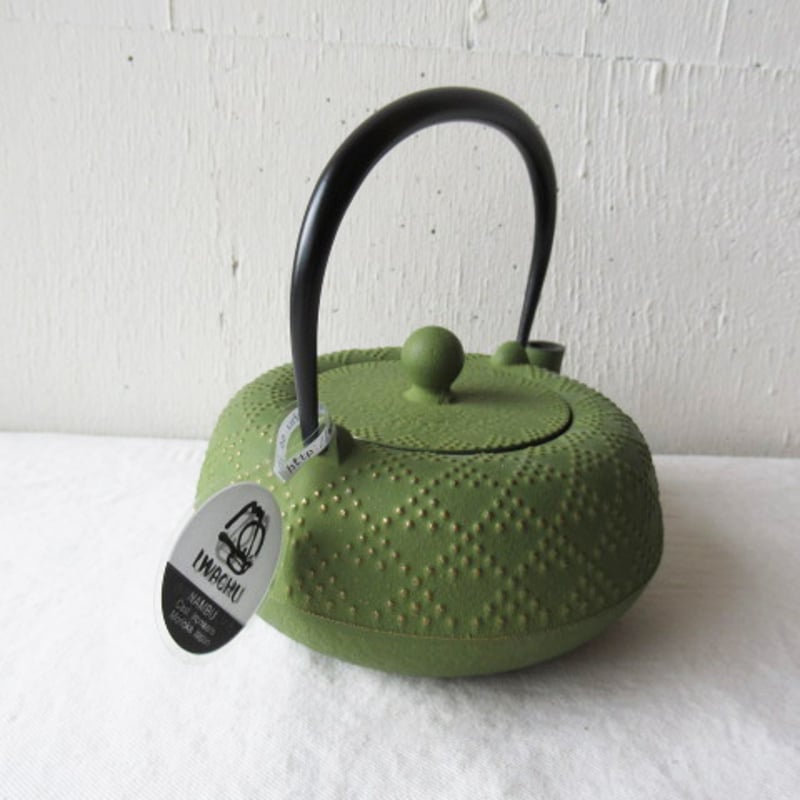 岩鋳/ 鉄急須 5型格子アラレ 色：若草 | AKI interior space