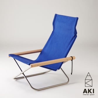 NYCHAIR X /ニーチェア エックス / 座布：ブルー 肘かけ：ナチュラル