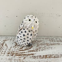 たわしアニマル　フクロウM（ホワイトにドット）