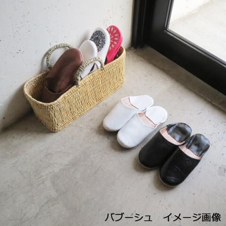 バブーシュ　無地 　黄粉　BABOUCHE made in morocco