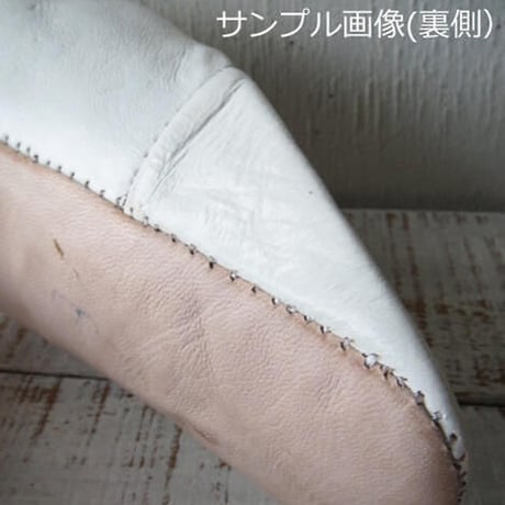 バブーシュ　無地 　黄粉　BABOUCHE made in morocco