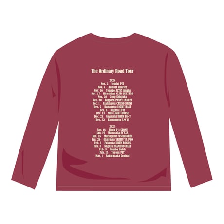 The Ordinary Road Tour Long Sleeve Tee （Hazy Red）