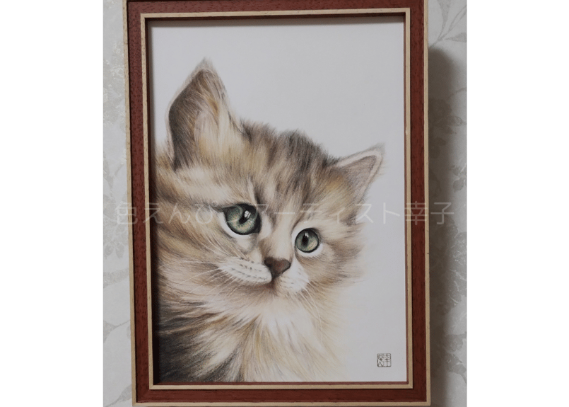 猫の色鉛筆画 B5 | 写真を越える？色鉛筆画