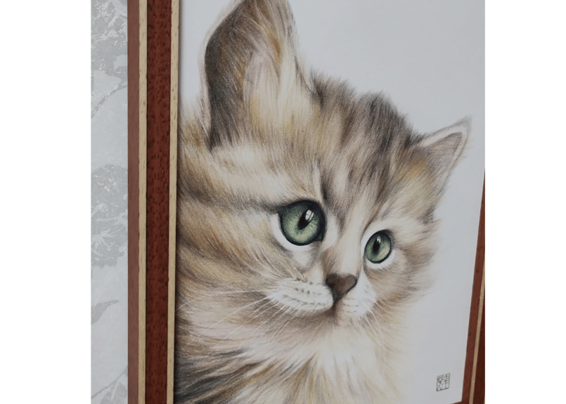 作品名: 猫 /色鉛筆画 /ケント紙 /B5サイズ /原画 作品名: 猫 /色鉛筆画 /ケント紙 /B5サイズ /原画