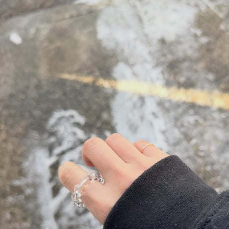 gem ring  round Crystal