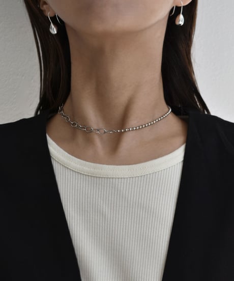 necklace-a02122　SV925 Ball × Chain Necklace