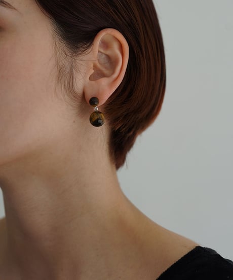 pierce-a02149　SV925  Tiger's eye Pearl Pierce