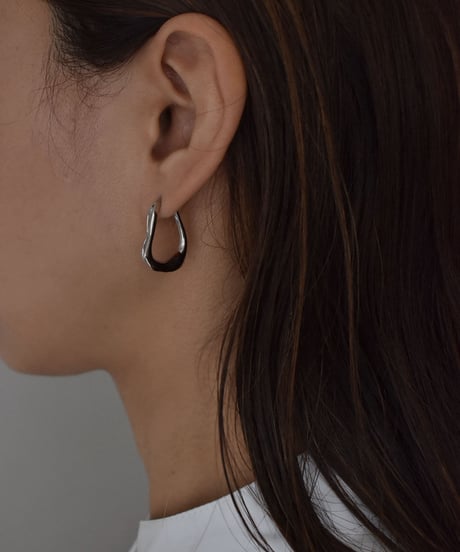 pierce-a02081　SV925 Square Nuance Hoop Pierce