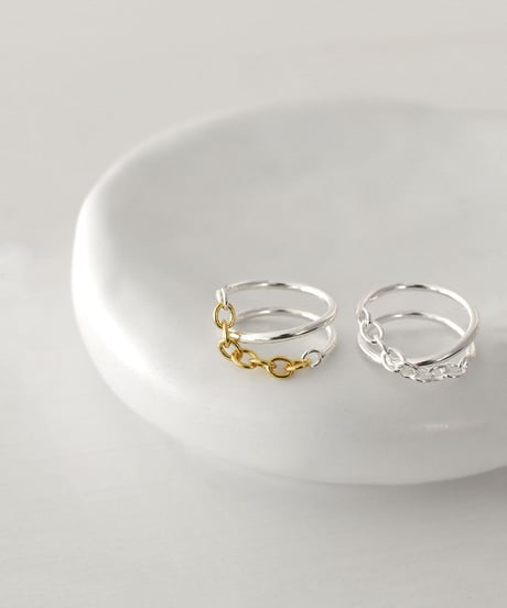 ring-a02169　SV925 Droop Chain Coil Ring