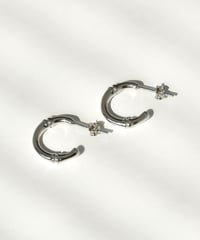 pierce-a02044　SV925 Bamboo Design Hoop Pierce