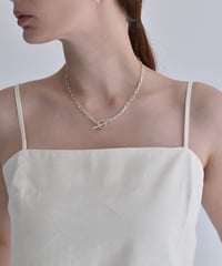 necklace-a02076　SV925 Square Chain Mantel Short Necklace 42cm