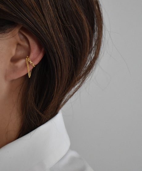earcuff-a02021　SV925 Double Chain Earcuff