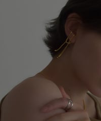 earcuff-a02007　SV925 Twoline Hook Earcuff