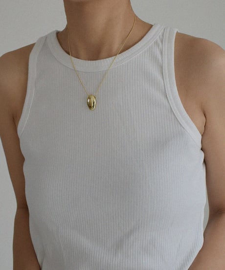 necklace-a02029　SV925 Oval Dome Necklace