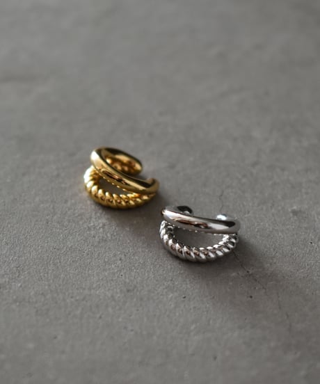 earcuff-a02016　SV925 2Line Rope Earcuff