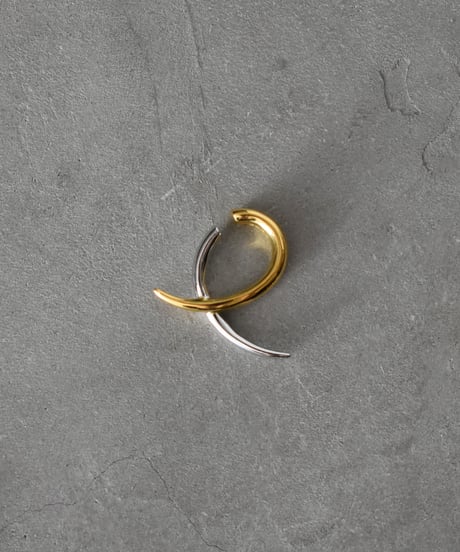 earcuff-a02015　SV925 Cross Bicolor Earcuff