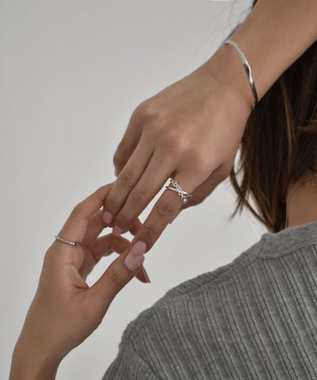 ring-a02169　SV925 Droop Chain Coil Ring