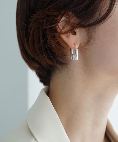 pierce-a02150　SV925  Flat Square Hoop Pierce