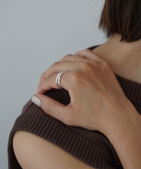 ring-a02192　SV925 Twist Two Line Ring