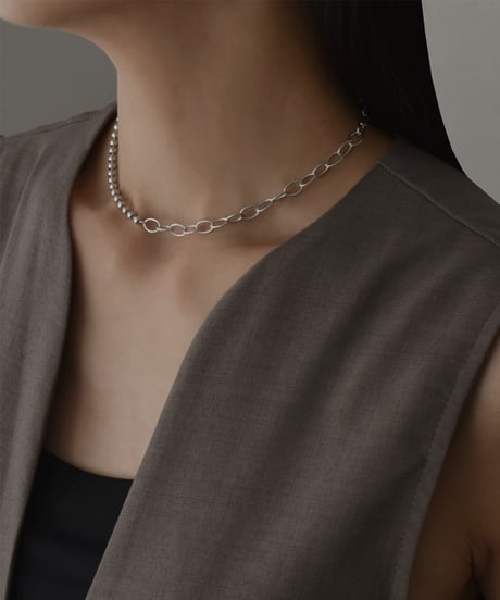 necklace-a02122　SV925 Ball × Chain Necklace