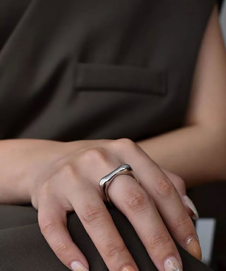 ring-a02112　SV925 Square Nuance Ring