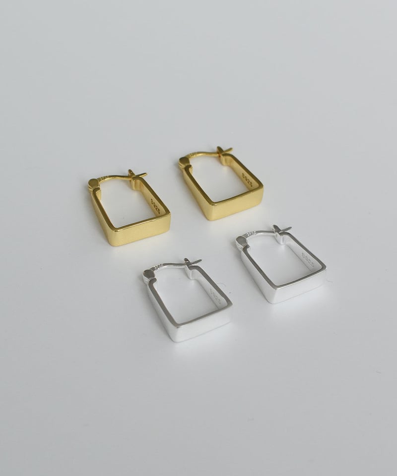 pierce-a02136 SV925 Square Hoop Pierce | a n c e
