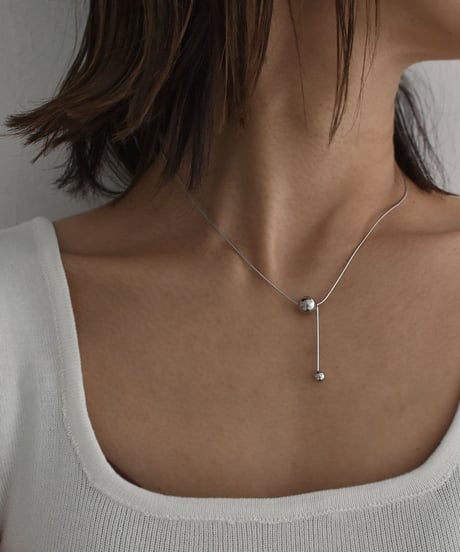 necklace-a02099　SV925 Slide Ball Necklace
