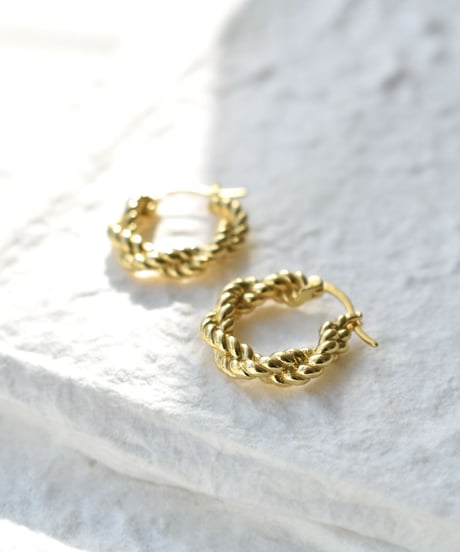 pierce-a02123　SV925 Rope Twisted Hoop Pierce