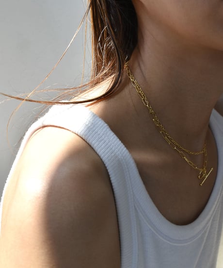 necklace-a02104　 SV925 Double Line Mantel Necklace
