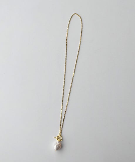 necklace-a02073　SV925 Drop Pearl Mantel Necklace
