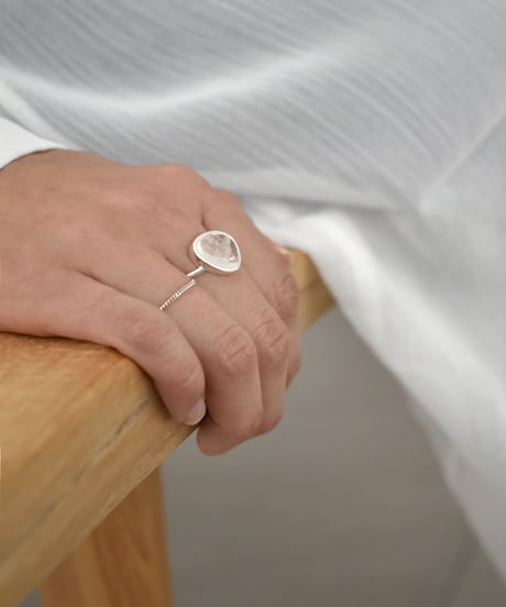 ring-a02148　SV925 Clear Natural Stone Ring