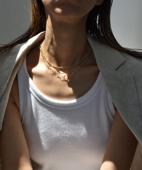 necklace-a02104　 SV925 Double Line Mantel Necklace