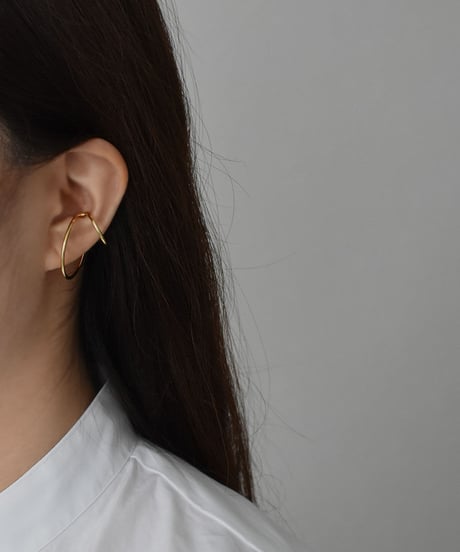 earcuff-a02022　SV925 Double Hoop Earcuff