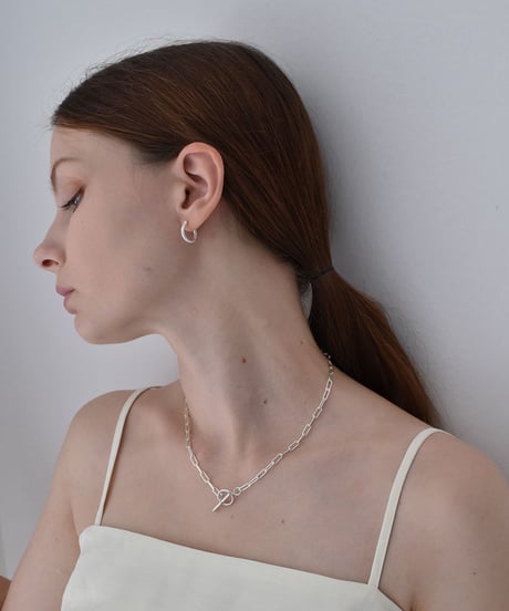 necklace-a02076　SV925 Square Chain Mantel Short Necklace 42cm