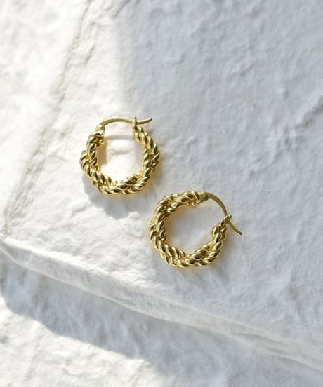 pierce-a02123　SV925 Rope Twisted Hoop Pierce