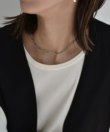 necklace-a02122　SV925 Ball × Chain Necklace