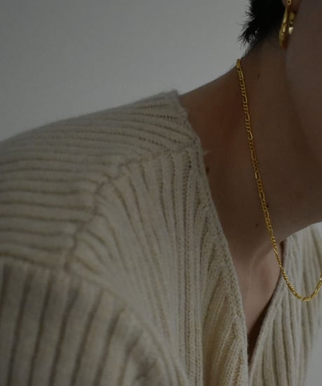 necklace-a02039　SV925 Curb Chain Mix Necklace