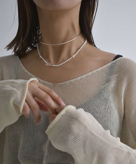 necklace-a02116　SV925 Thin Line Choker