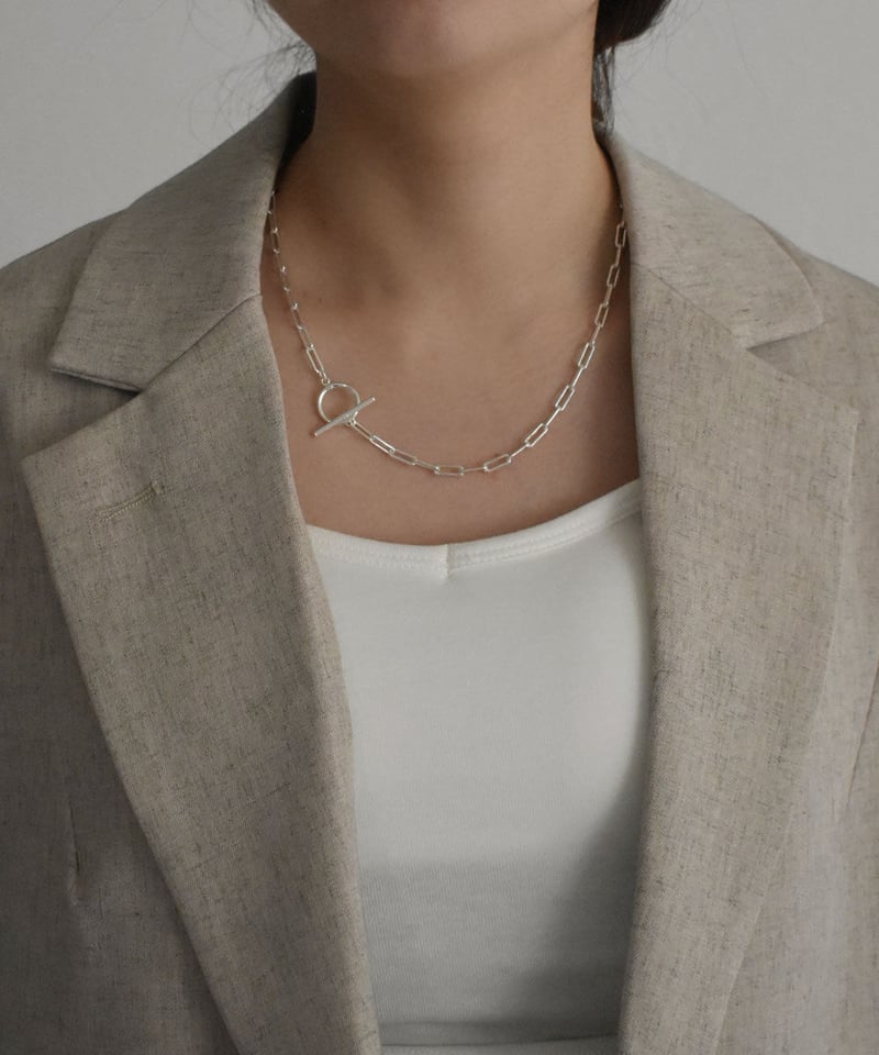 necklace-a02070 SV925 Square Chain Mantel Neckl