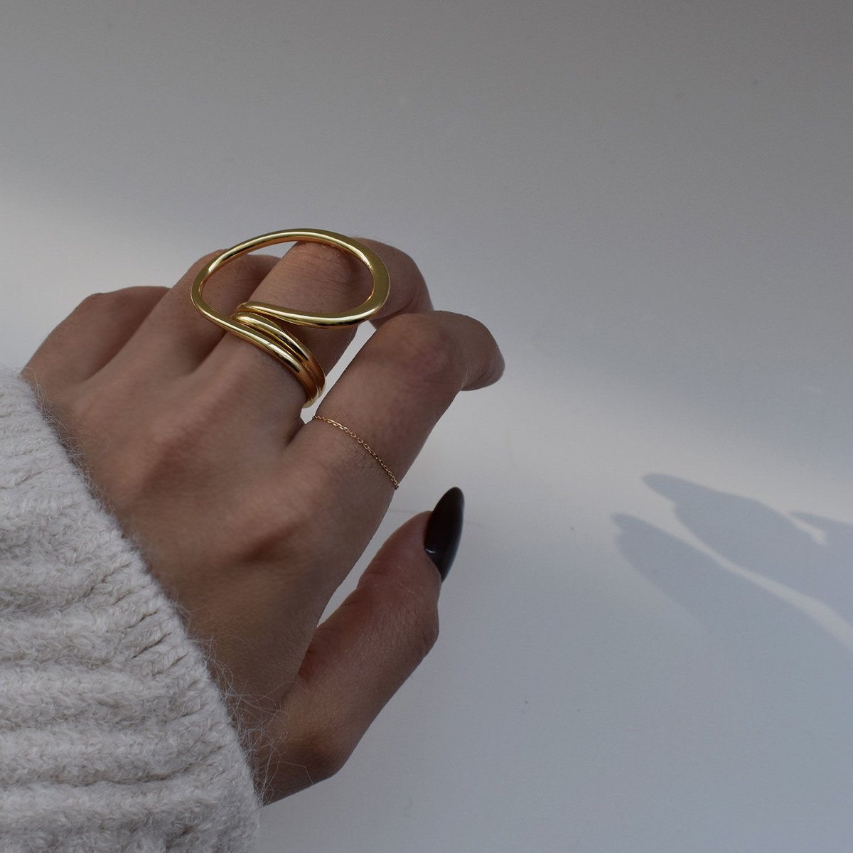ring-a02085　K18 Gold Chain Ring