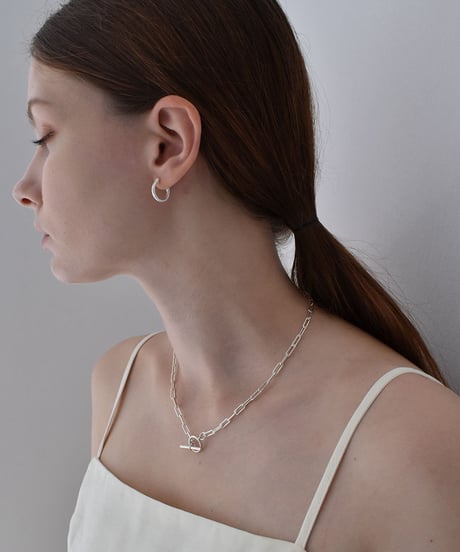 necklace-a02076　SV925 Square Chain Mantel Short Necklace 42cm