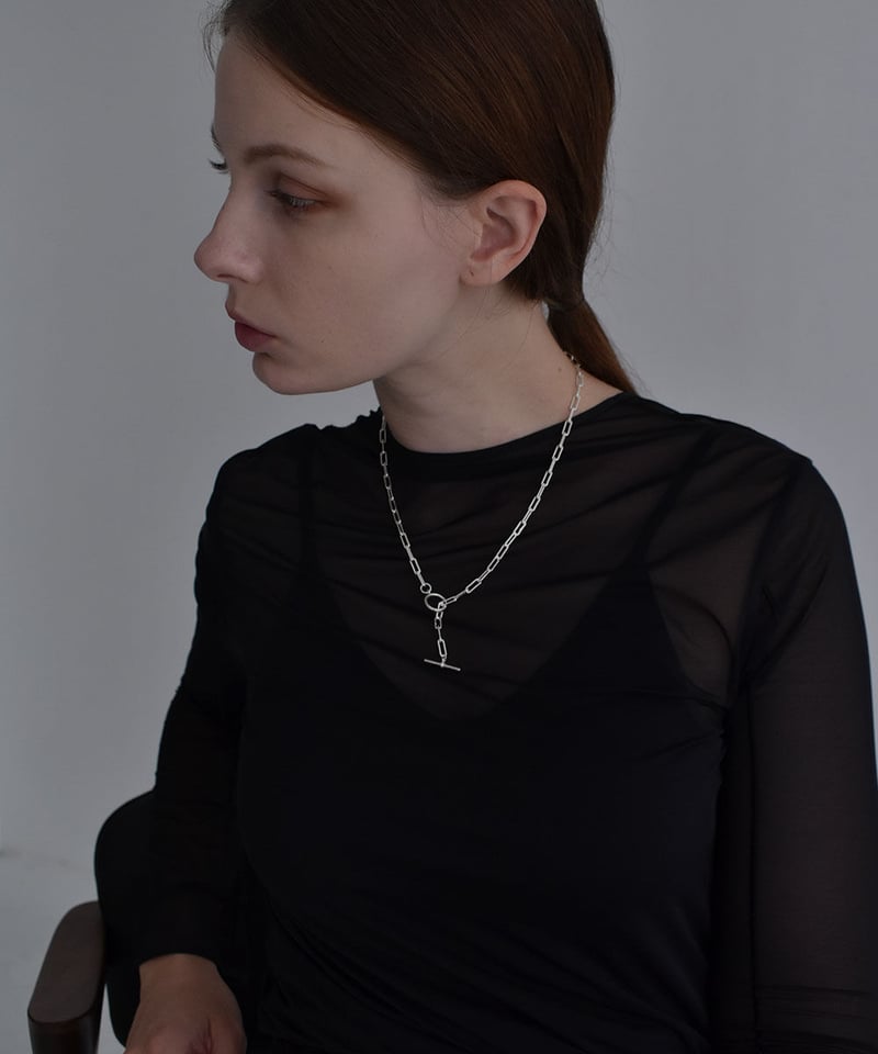 necklace-a02070 SV925 Square Chain Mantel Neckl