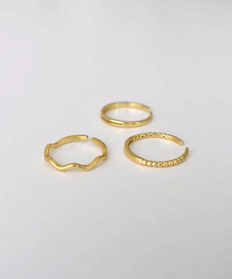 ring-a02126　SV925 Three Design Set Ring