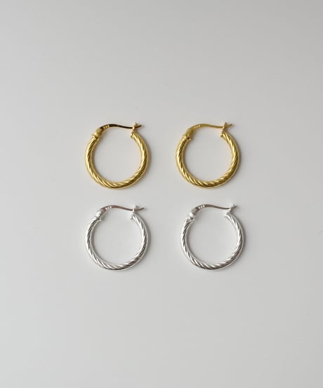 pierce-a02137　SV925 Rope Hoop Pierce