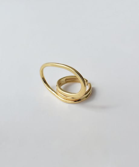 ring-a02001　SV925 Twist Hoop Ring Gold