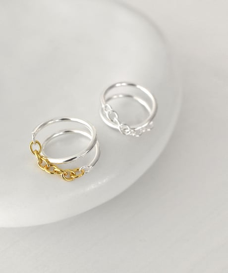 ring-a02169　SV925 Droop Chain Coil Ring