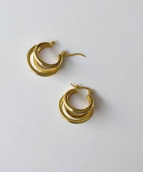 pierce-a02077　SV925 Triple Hoop Pierce