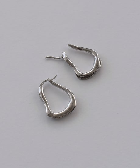 pierce-a02081　SV925 Square Nuance Hoop Pierce