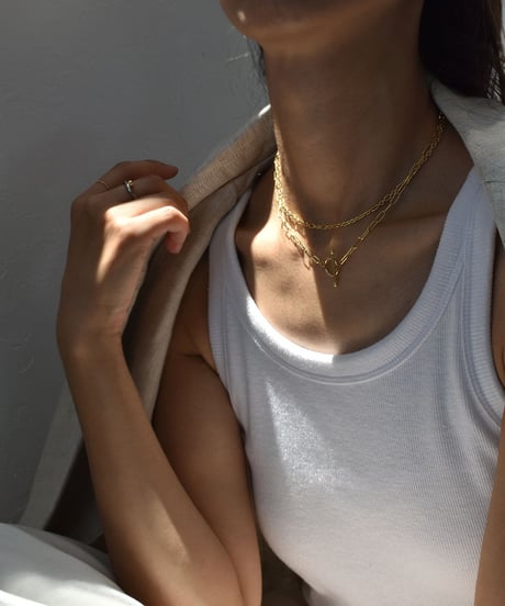 necklace-a02104　 SV925 Double Line Mantel Necklace